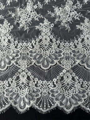 Dentelle florale ivoire à cordon – Faraday