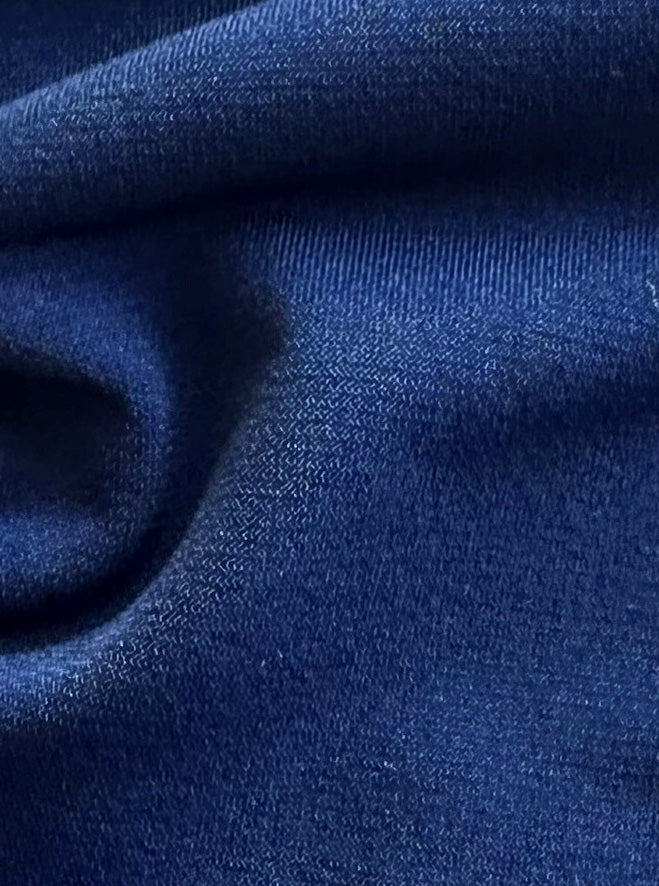 French Navy Polyester Stretch Jersey - Romania