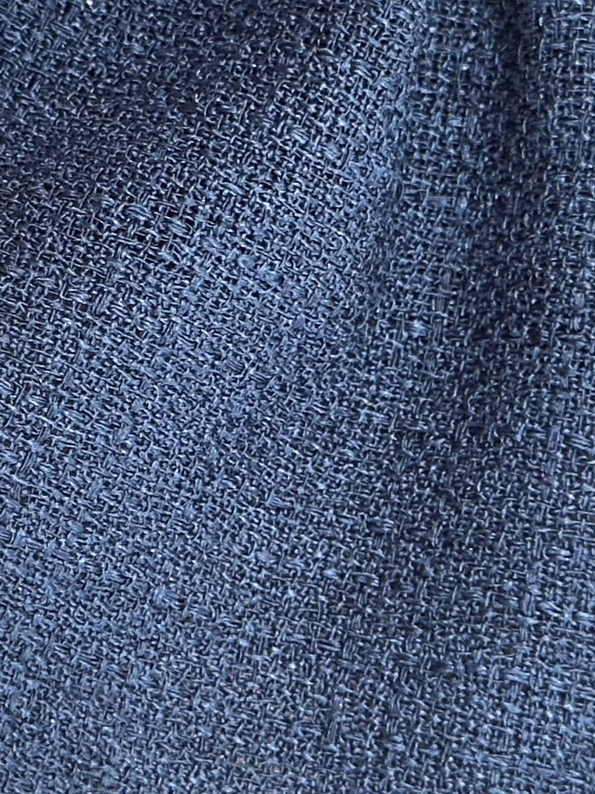 French Navy Linen Look Polyester - Coast