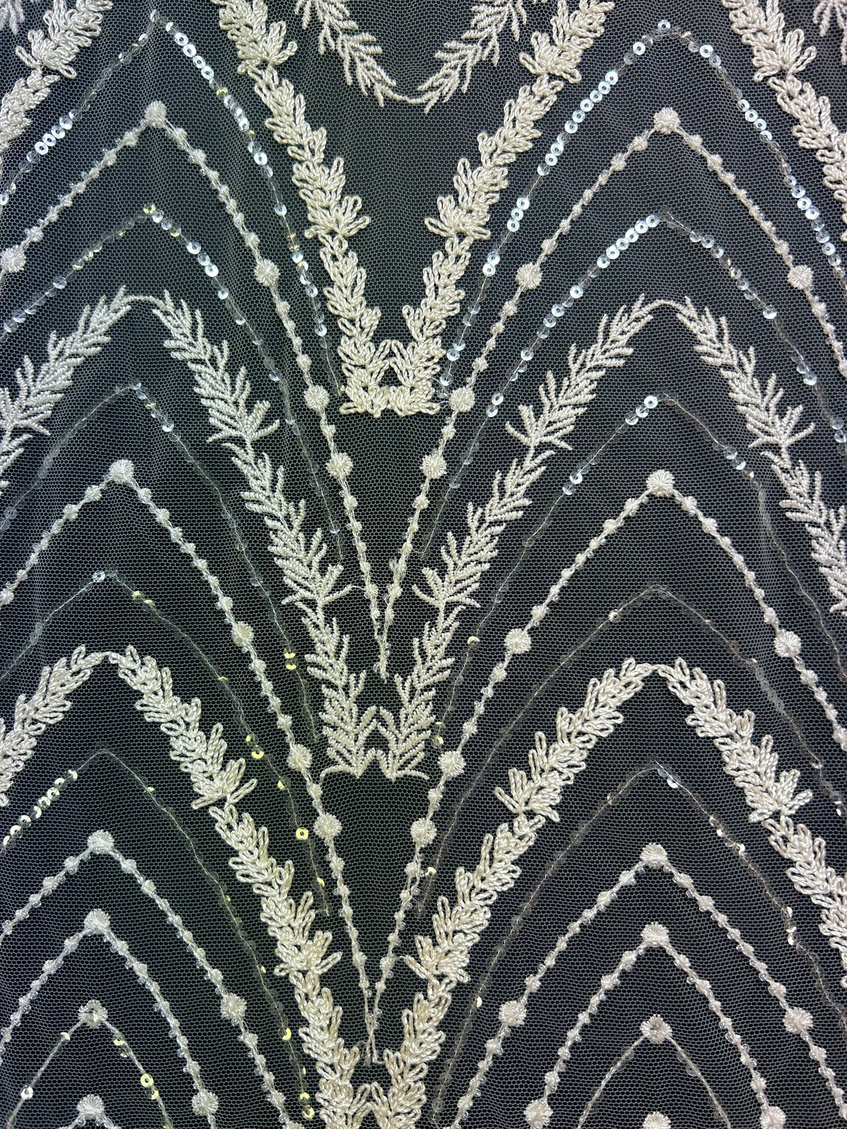 Dentelle Brodée Ivoire - Gardénia