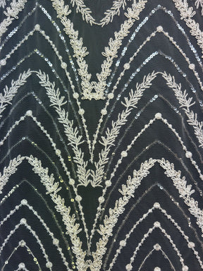Dentelle Brodée Ivoire - Gardénia