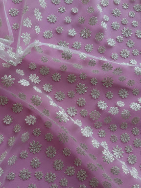 Tulle Fleur Pailleté Ivoire - Yasha