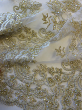 Dentelle perlée dorée - Pilar