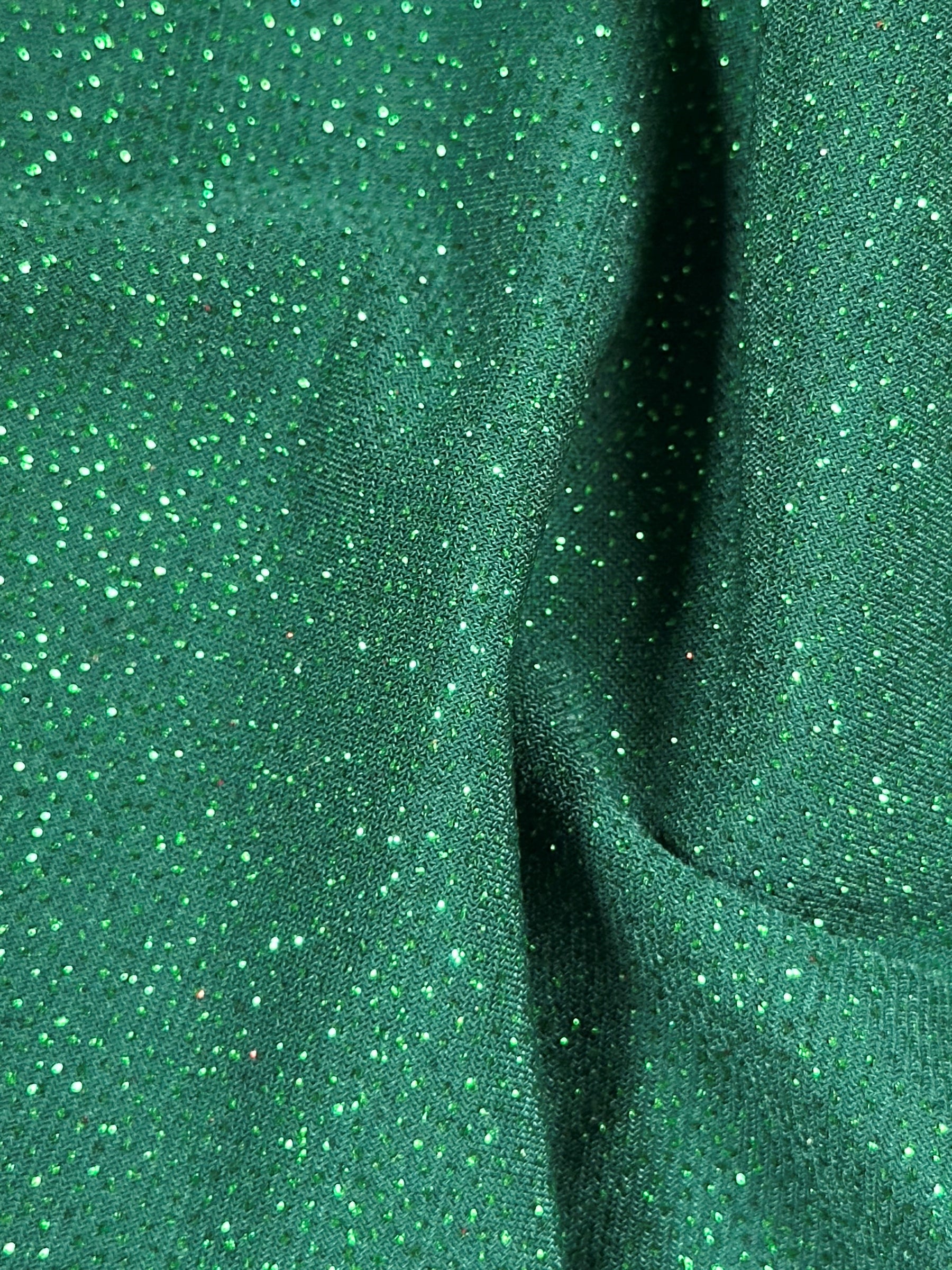 Green Glitter Jersey Fabric - Daredevil