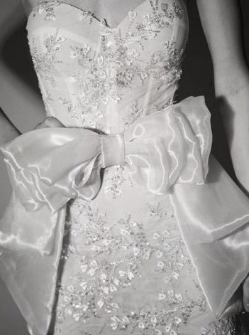 Satin Organza Polyester Ivoire - Bonheur