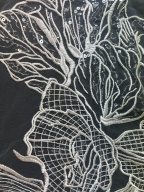Dentelle à Paillettes Brodées Ivoire - Hiranna