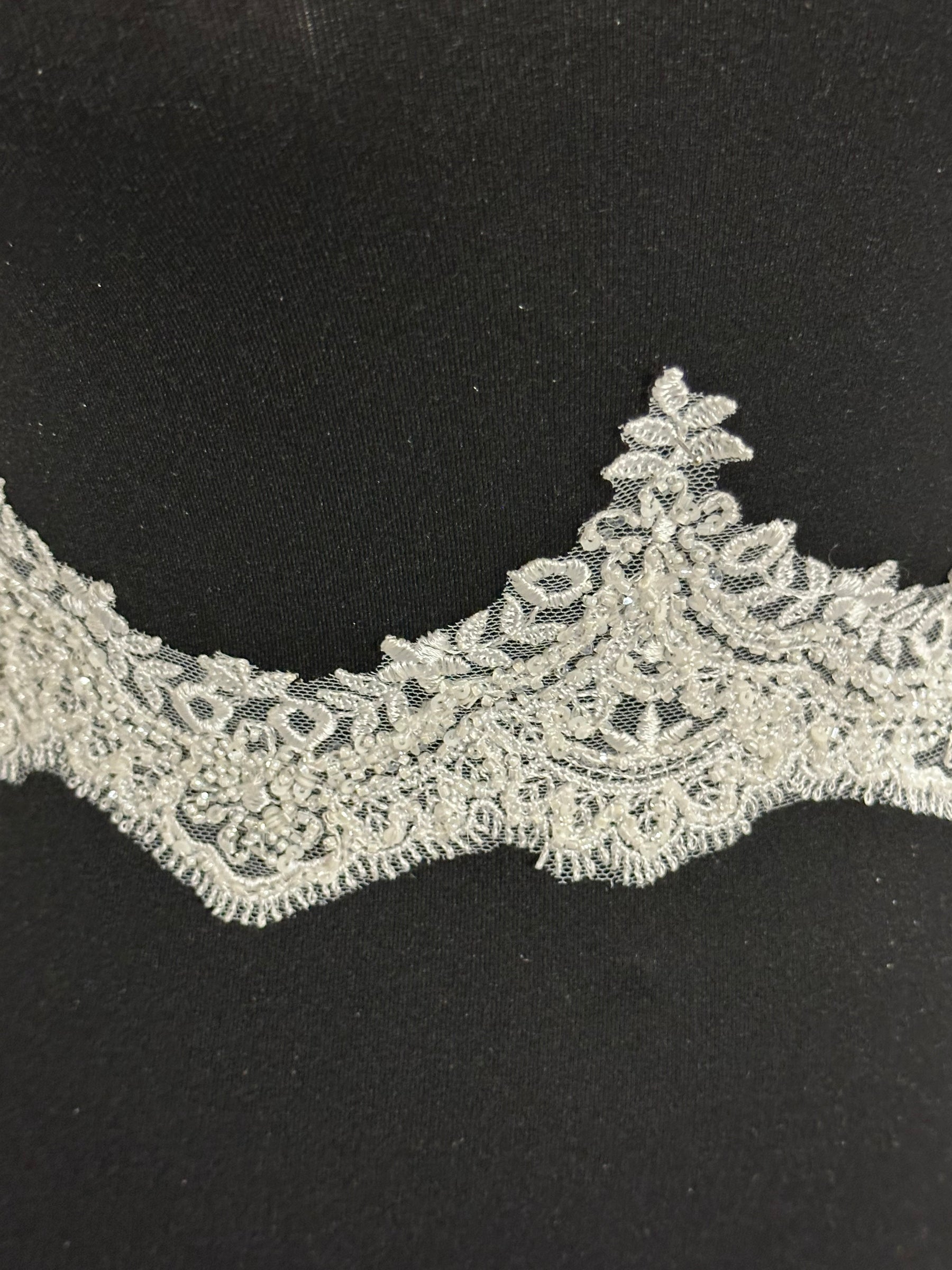 Bordure en dentelle perlée ivoire - Hada (CF Hannah)