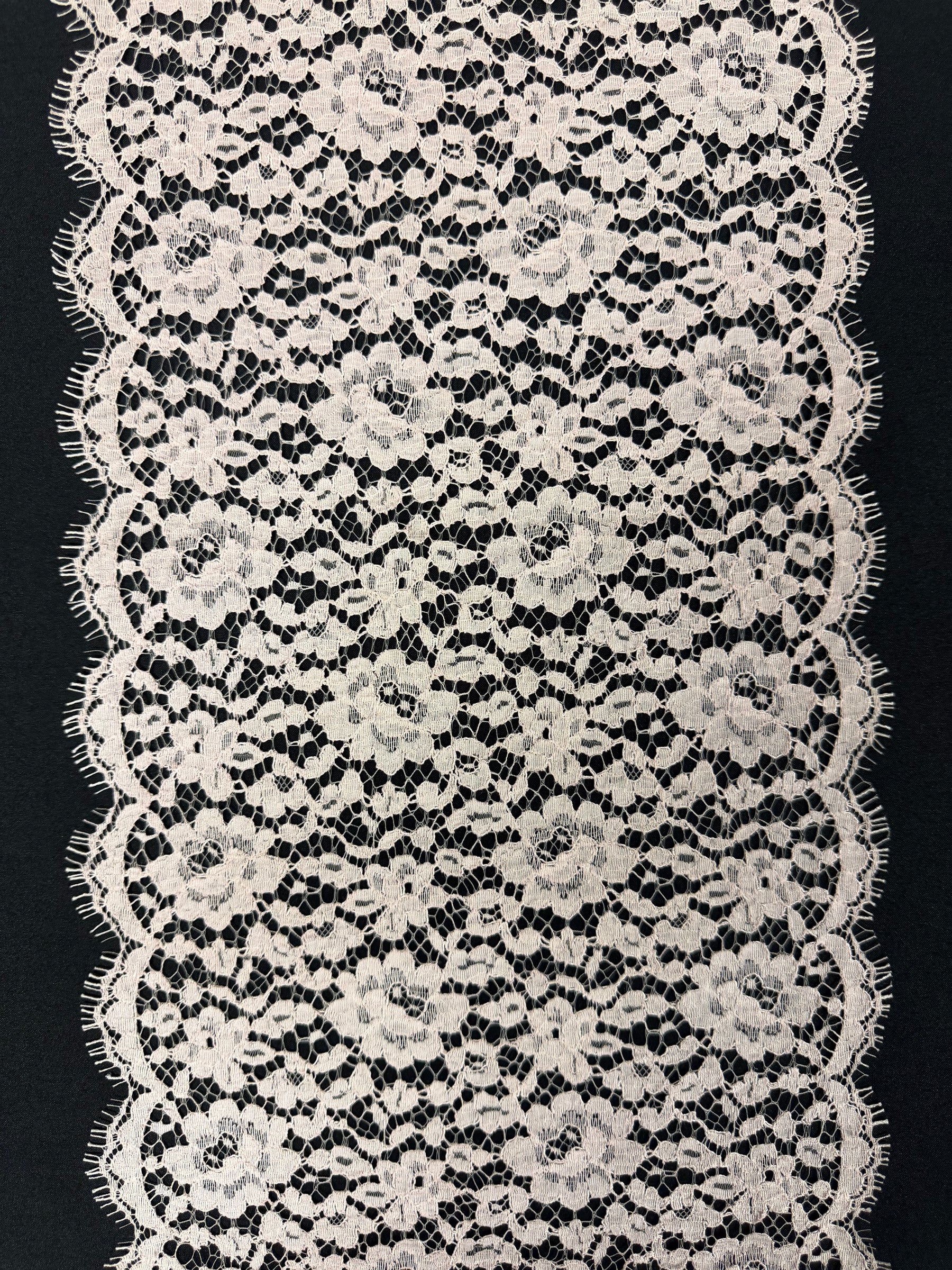 Antique Rose Corded Chantilly Lace Trim - T808