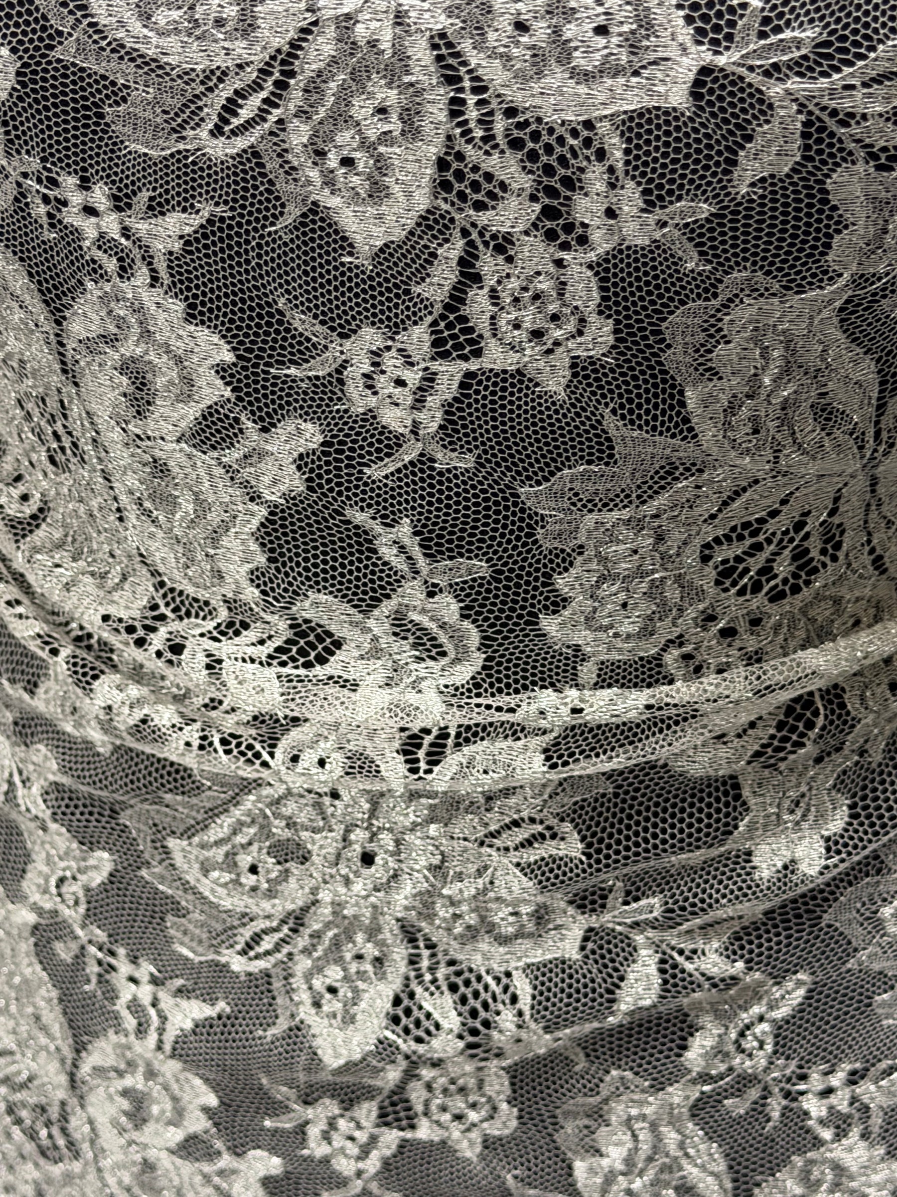 Dentelle Chantilly Argentée - P183