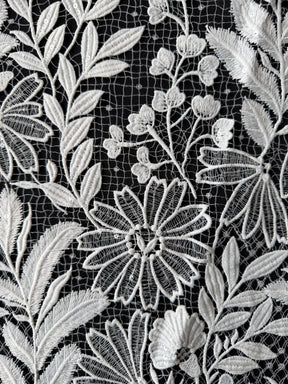 Dentelle Raschel à paillettes ivoire - EB3049