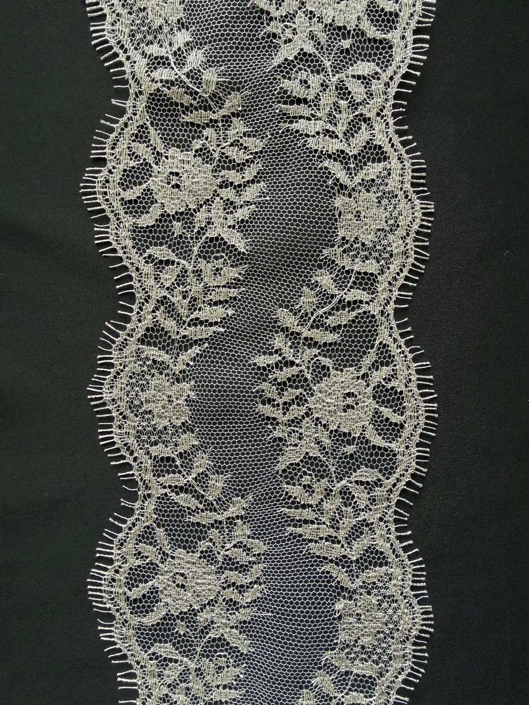 Silver Chantilly Lace Trim - EE4003
