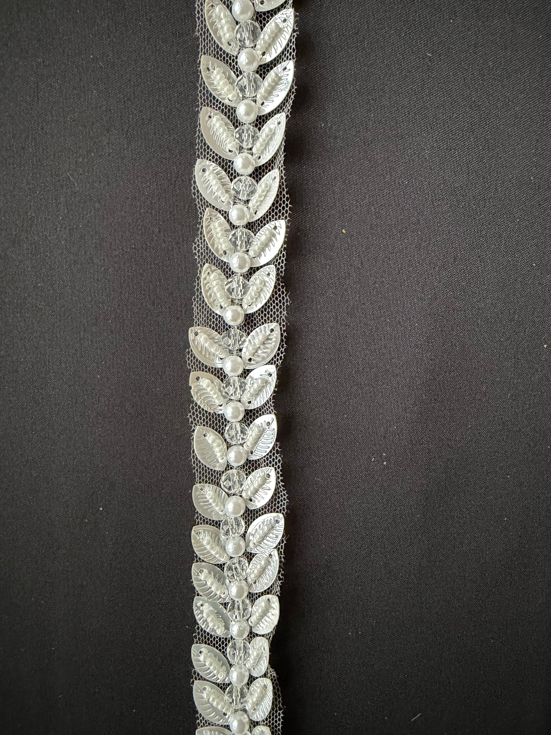 Ivory Beaded Dress Trim - EH2038