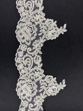 Bordure en dentelle ivoire perlée et cordée - T 226 Perlée (CF)