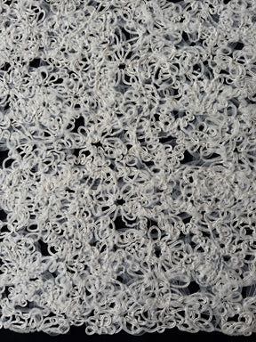 Ivory Sequin Abstract Lace - P870