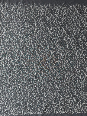 Tulle brodé de perles ivoire - EB1037