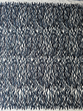 Tulle bleu marine brodé de perles - EB1089