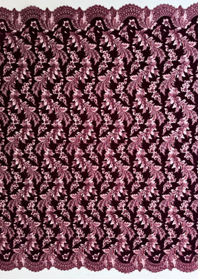 Dentelle en velours 3D couleur vin - EB3023