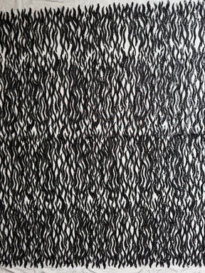 Tulle noir brodé de perles - EB1089