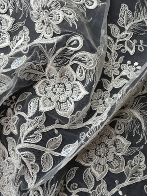 Ivory Beaded and Corded Lace - Habina