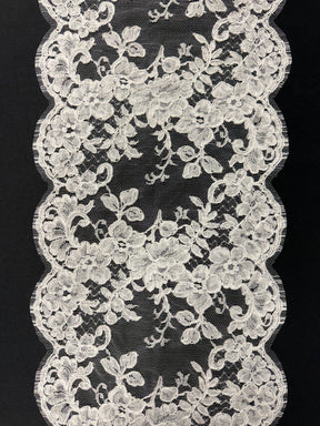 Ivory Corded Chantilly Lace Trim - Rio