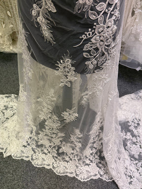 Ivory Beaded and Corded Lace - Habina