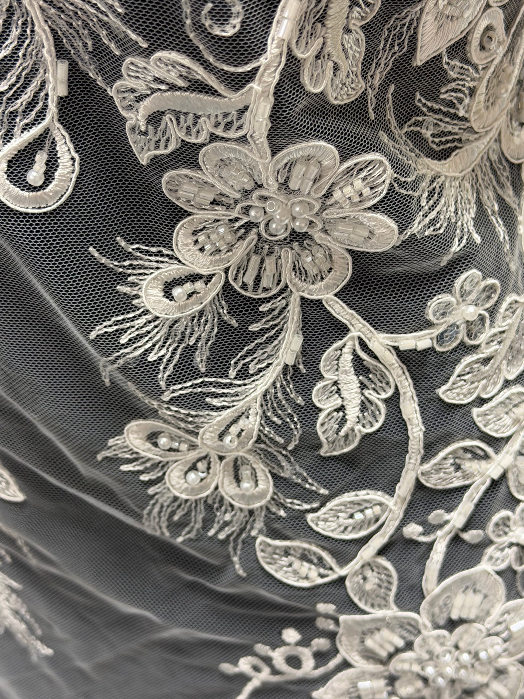 Ivory Beaded and Corded Lace - Habina