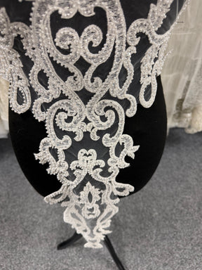 Ivory Beaded Lace Appliques - MT3001