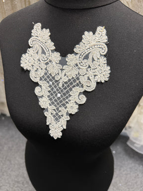 Appliqué sequins ivoire - T897