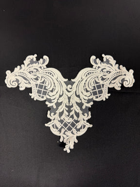 Applique en dentelle cordée ivoire grand format - T799