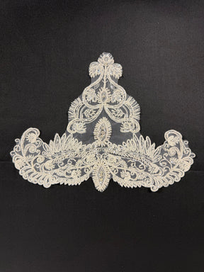 Appliqué de perles ivoire - T816