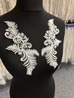 Appliques en dentelle brodée ivoire - Arron
