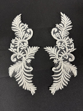 Appliques en dentelle brodée ivoire - Arron