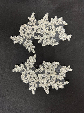Appliques en dentelle perlée ivoire - AP 265 (CF)