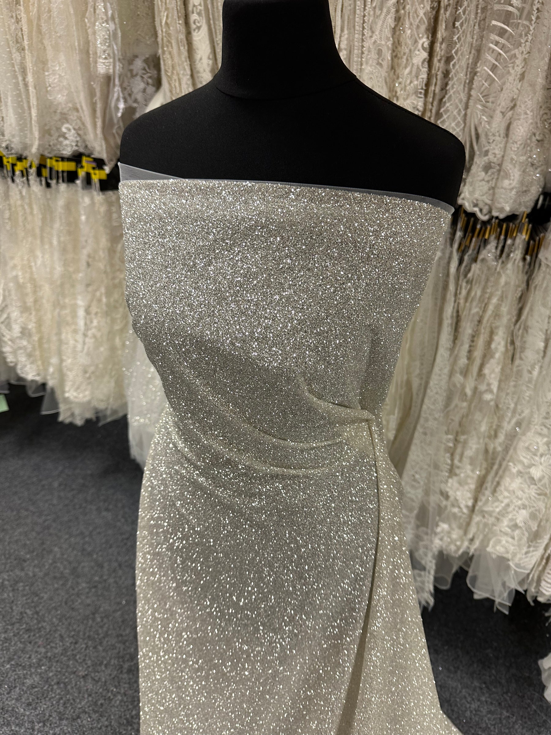 Tulle pailleté ivoire - Lax