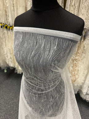 Tulle pailleté ivoire - Ondulation (CF)
