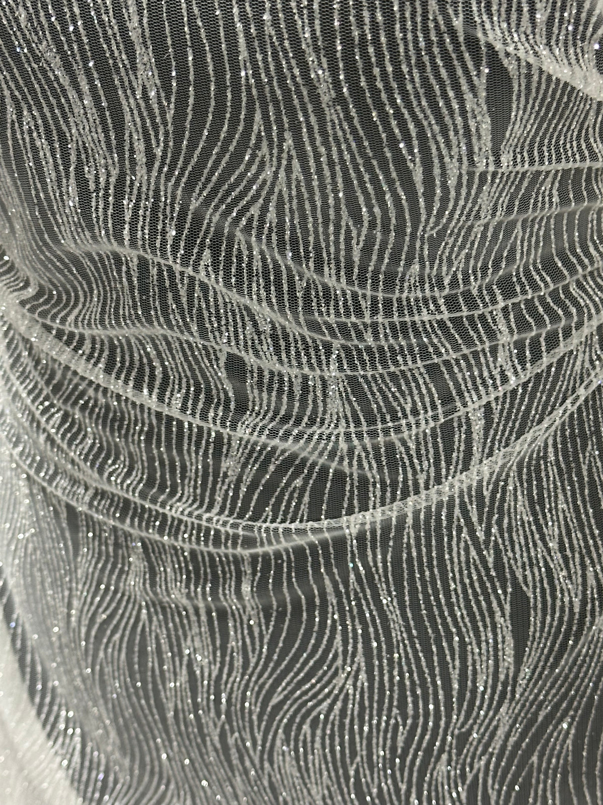 Tulle pailleté ivoire - Ondulation (CF)