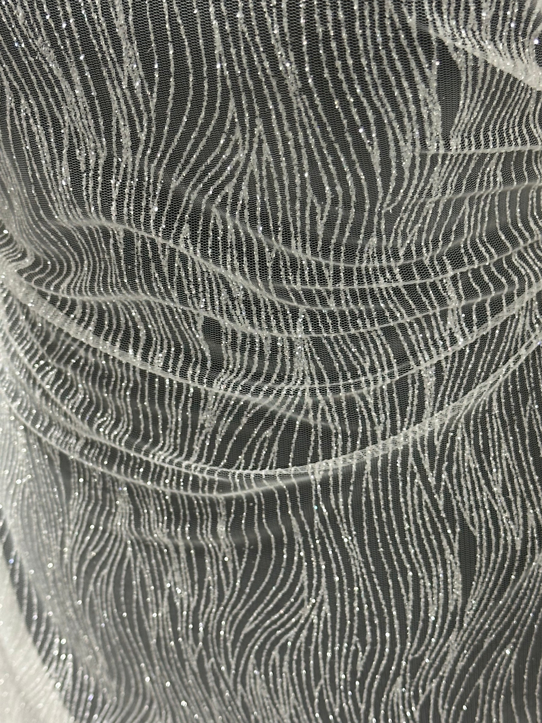 Tulle pailleté ivoire - Ondulation (CF)