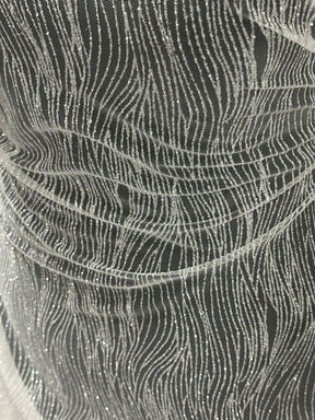 Tulle pailleté ivoire - Ondulation (CF)