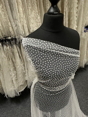 Dentelle ivoire à paillettes - Inde (CF)