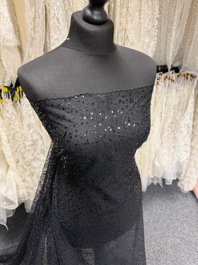 Tulle à sequins brodés noirs – EB3001