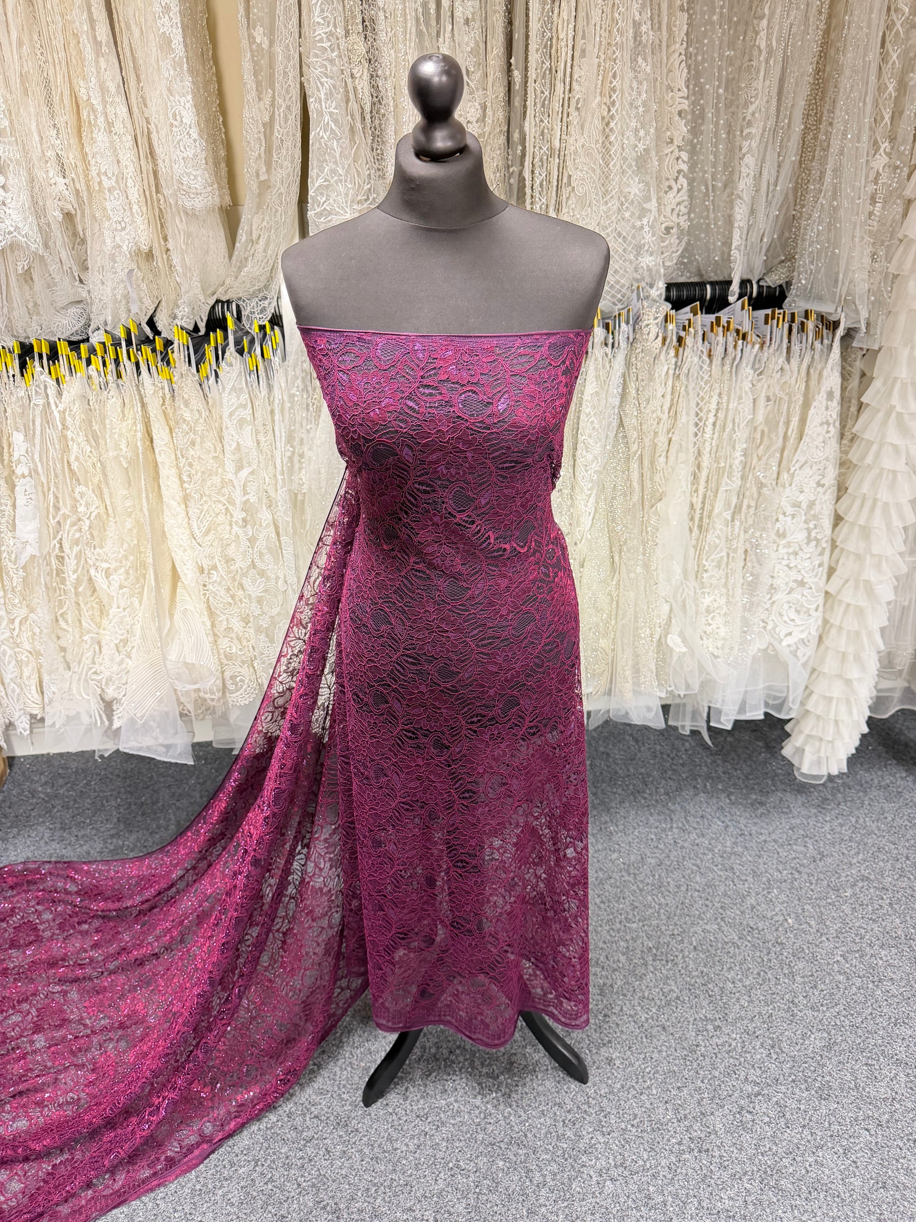 Magenta Corded Lace - Mendap
