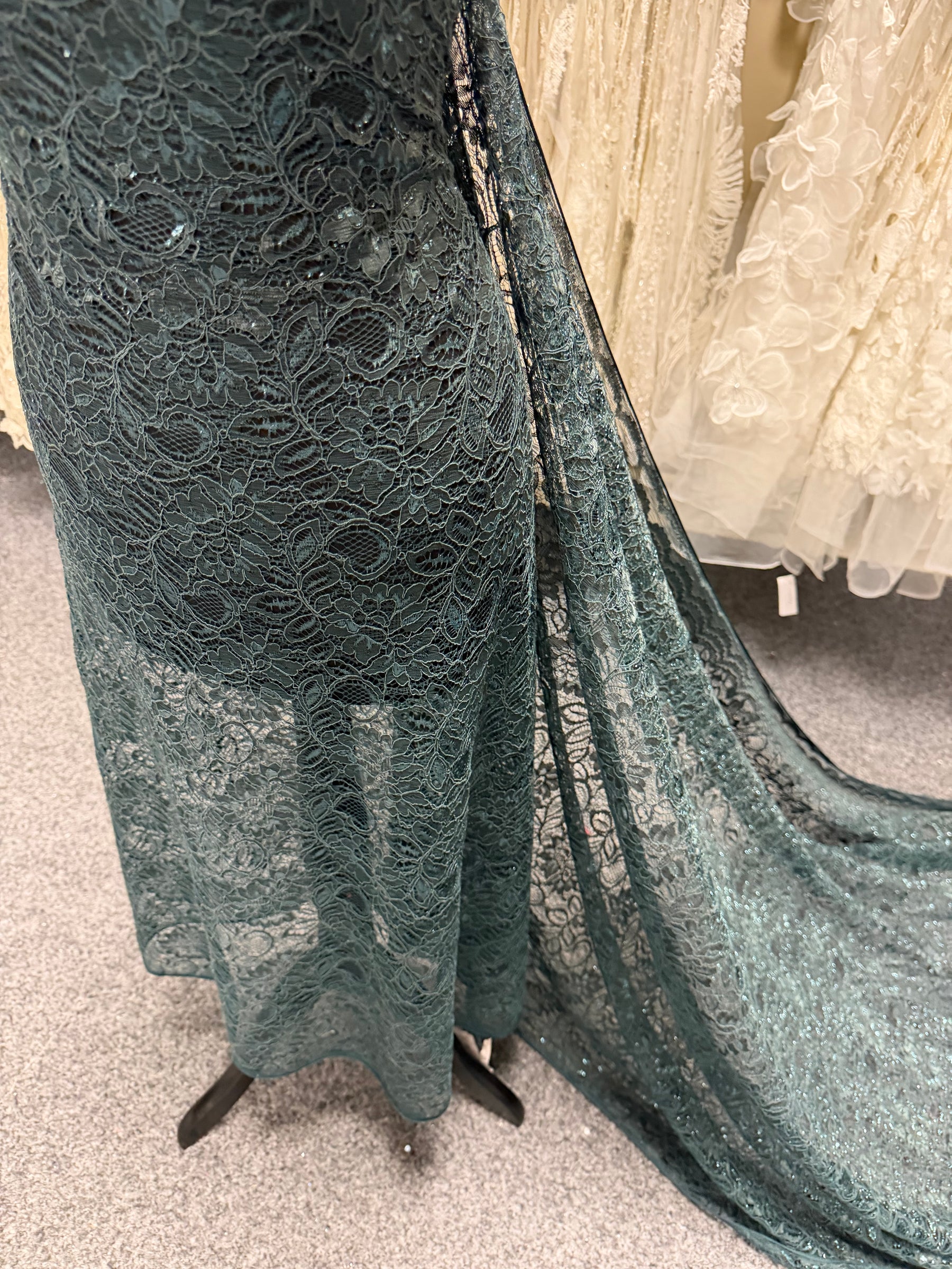 Bottle Green Corded Lace - Mendap