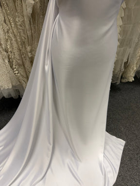 Crêpe satinée en polyester blanc - P60
