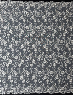 Dentelle brodée Ivoire et Argent - P812