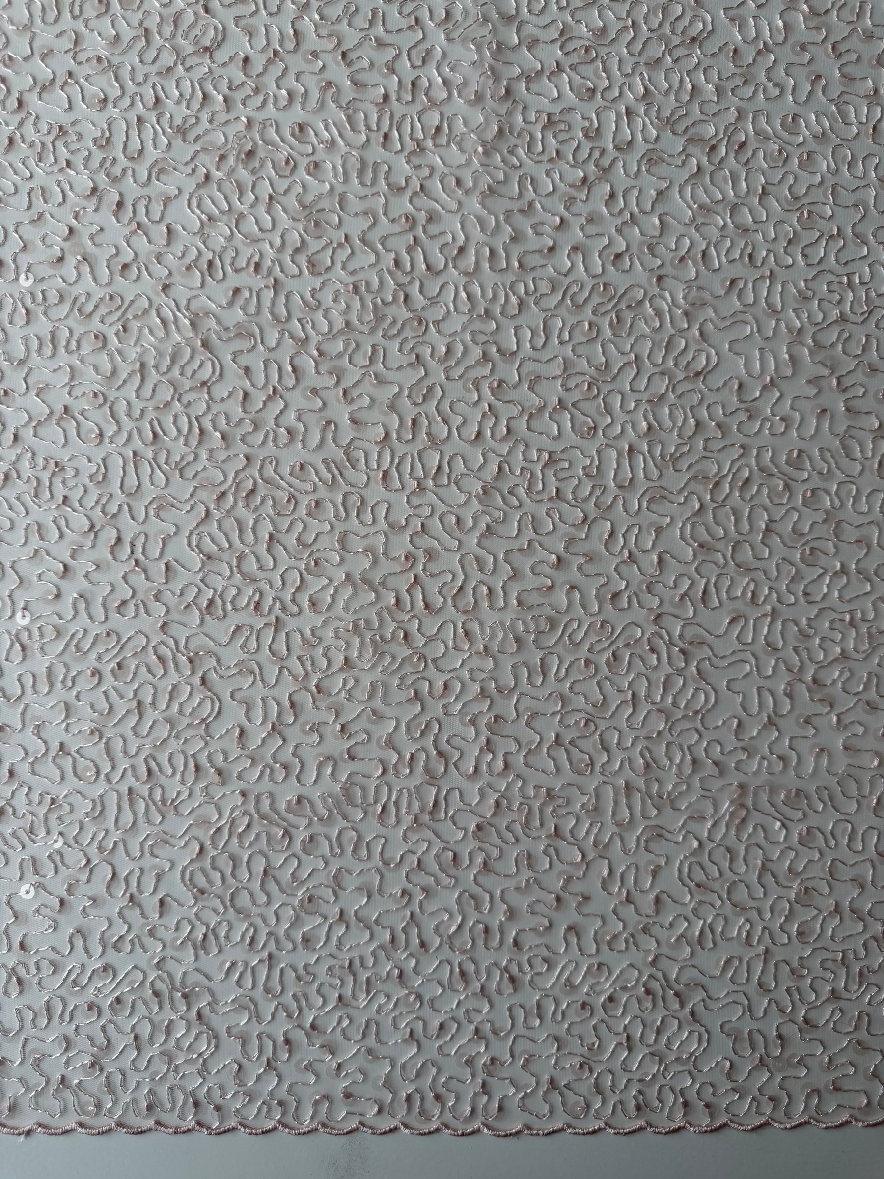 Tulle à sequins brodé rose antique – EB3001