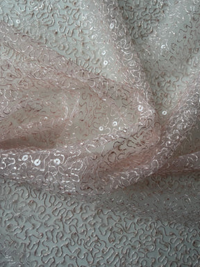 Tulle à sequins brodé rose antique – EB3001