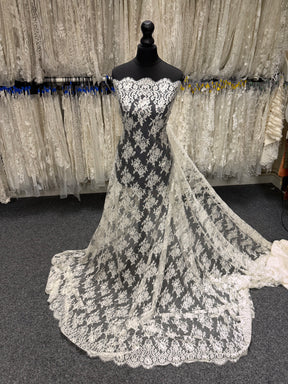 Ivory Wide Width Chantilly Bridal Lace - Therat