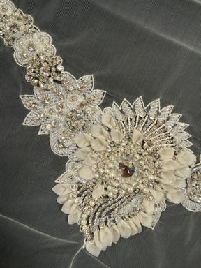 Crystal Beaded Embroidery Applique - T487