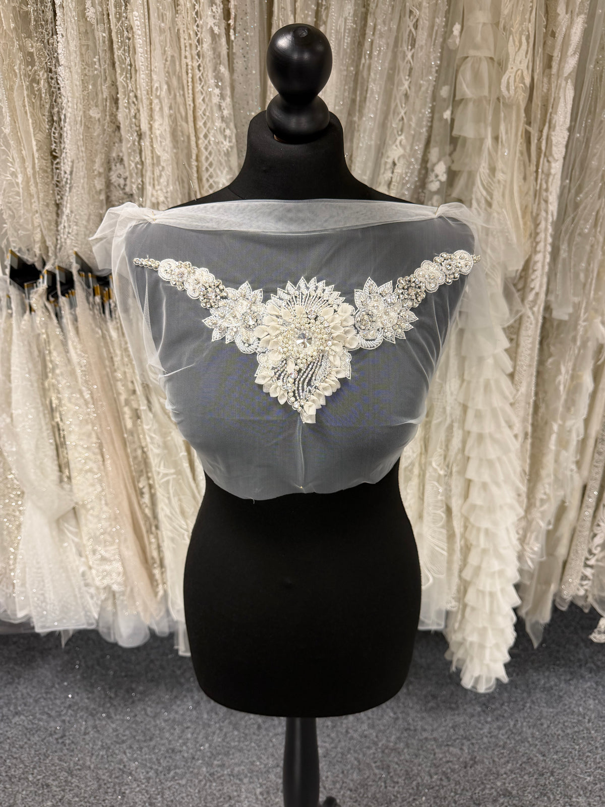 Crystal Beaded Embroidery Applique - T487