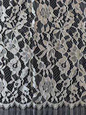Ivory Corded Leavers Lace - P885
